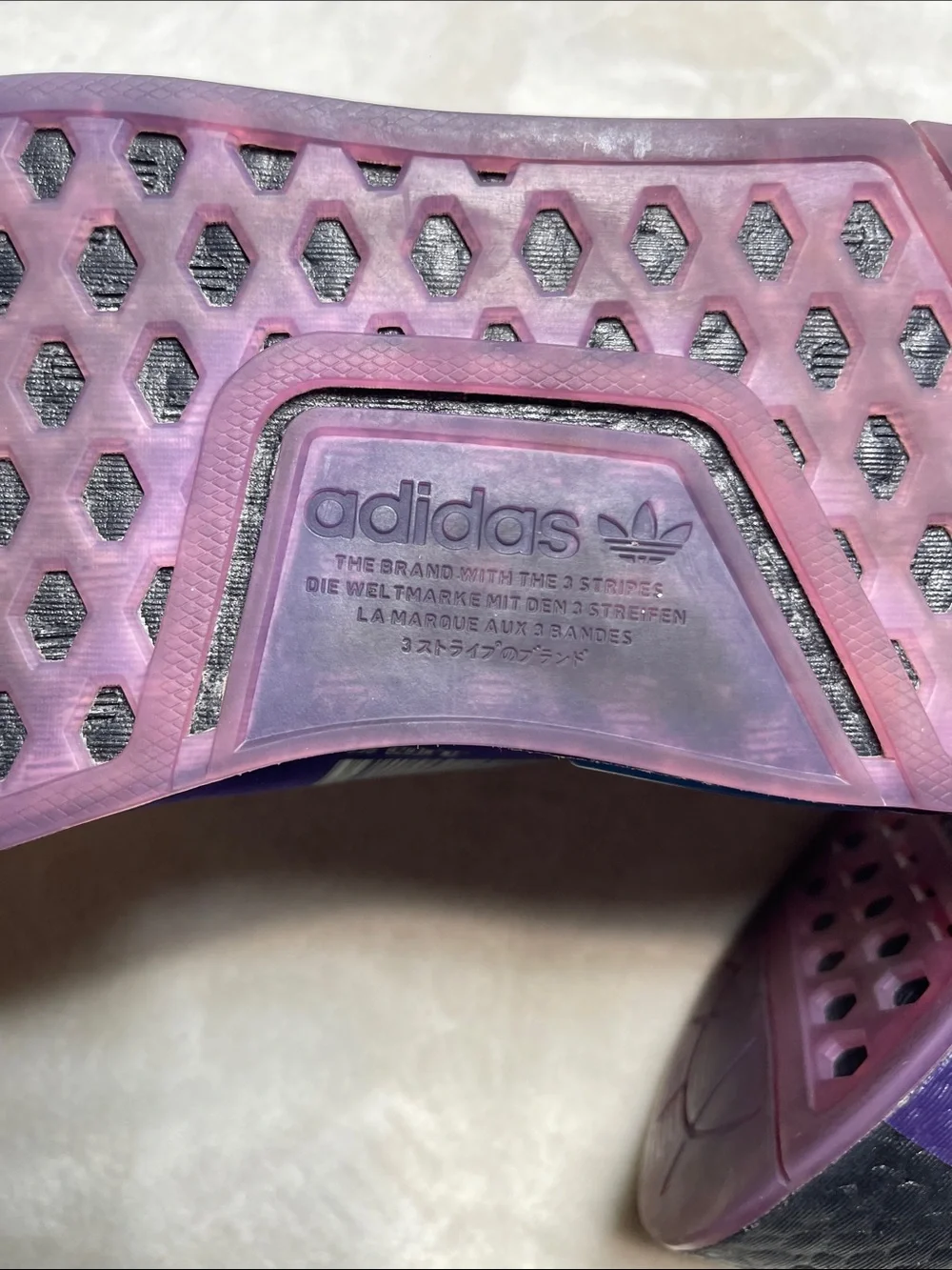 adidas NMD R1 Spectoo Women's Purple, Blue and Pink Athletic Sneakers size 6
